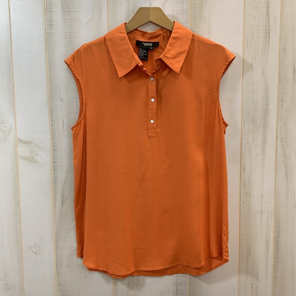 Twiggy London Orange Cap Sleeve Hi Lo Blouse M